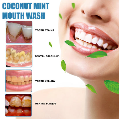 🔥50% OFF⏰Coconut Mint Mouthwash with 7 Essential Oils & Vitamins D, E & K2